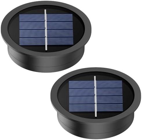 2 Pack Replacement Solar Light Parts(Top Size 2.76 inches, Bottom Size 2.36 inches),7 Lumens Warm White LED Waterproof Solar Light Replacement Top Kit for Outdoor DIY Hanging Lanterns