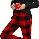 KFUBUO Women's Pajama Sets Long Sleeve Sleepwear and Jogger 2 Piece Lounge Set (L)