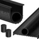ToLanbbt Garage Door Bottom Rubber Seals 16.4 FT Garage Door Weather Stripping Kit Seal Strip Replacement with 1/4" T Ends & 2 End Plugs, Universal U+O Ring Weatherproof Rubber Bottom Seal, Black