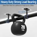 MUAKIOY Curtain Rod Holder Brackets, Ceiling Mount No Drill, Black Self Adhesive Heavy Duty Curtain Hooks Hanging 1.2" Dia Curtain Rods for Closet Wardrobe (16 Pack)