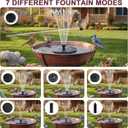Solar Bird Bath Fountain, Green Metal Stand, 7 Nozzle, Outdoor Garden Decor (Bronze)