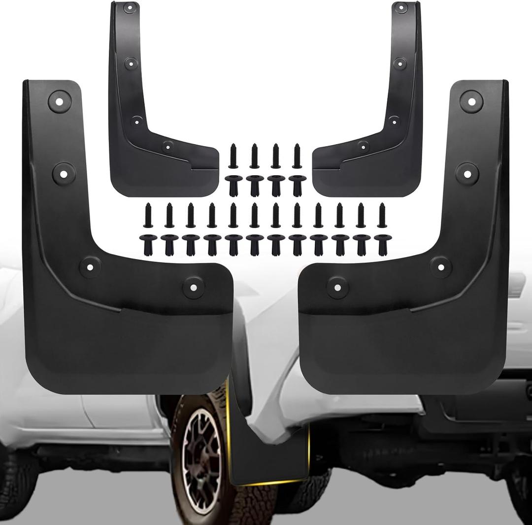 Upgraded Mud Flaps Compatible with 2025 2024 Ford Ranger, No Drilling/Tape Wheel and Tire Mud Guards Fit for Ranger XL, XLT, Lariat, All Weather Protector Splash Guard Fenders (Not for Raptor), 4PC