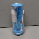 Electric Bottle Brush Cleaner, Portable Rechargeable Baby Bottle Cleaner Kit for Travel with Silicone Nipple & Straw Brush, Drainage Rack, Storage Box(Sky Blue)