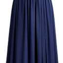 Miusol Women's Elegant Sequin Lace Contrast Chiffon Split Style Evening Party Maxi Dress (Medium, Navy Blue)