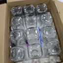 12 Pack 16oz Glass Juice Bottles with Lids, Reusable Clear Square Bottles for Juicing, Smoothies, Milk, Cold Brew, Water