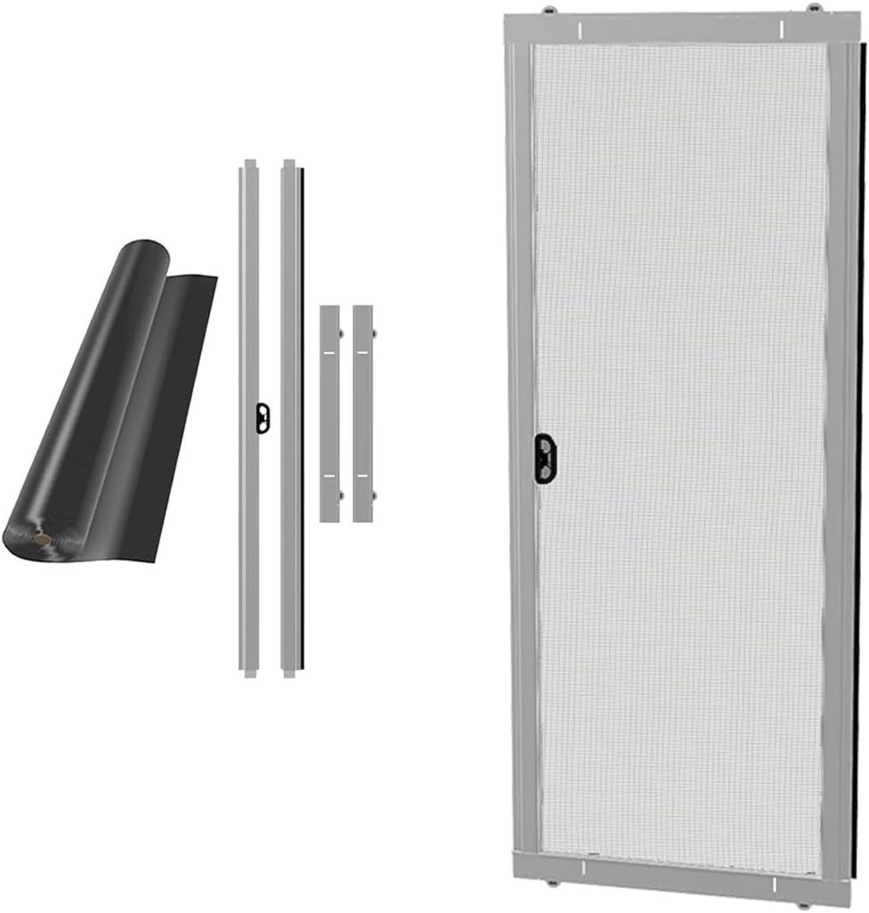 RiteScreen KD Mfit Sliding Screen Door Replacement, Ready-to-Assemble, Easy DIY, White, 36" - Char Fiber  Adjustable Patio Screen Door Kit for Openings 78 - 81 Tall  Fits 95% of Doors in U.S.