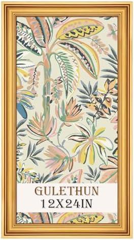 GULETHUN 12x24 Frame, Transitional Modern Design Picture Frames, 12 by 24 Rustic Poster Frame for Home Decor, Gold Vintage Photo Frames, Horizontal or Vertical Display, Choose Size & Color