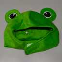 Plush Frog Hat with Ears for Winter and Cosplay, Fuzzy Full Headgear for Parties and Halloween Costume, Green Adult Trapper Hat