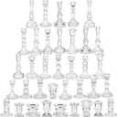 Mumufy 36 Pcs Glass Crystal Taper Candle Holders Clear Glass Candlestick Holder Fit 0.8 Inch Candles Crystal Decorative Candlestick Stand Centerpiece for Table Wedding Dining Party