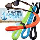Floating Sunglasses Straps for Water  4 Pack Buoyant Glasses Retainer for Men Women  Adjustable Floatable Eyewear Lanyard for Boating Kayaking Fishing Paddleboarding Beach Lake Pool