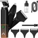 Lanumi 3-in-1 Beard Trimmer Kit for Men - Rechargeable Electric Hair Trimmer with Nose Hair Trimmer & Shaver - Cordless Grooming Set for Beard, Mustache, Body Hair - Mens Gift