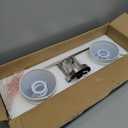 2-Light Bathroom Light Fixtures, Brushed Nickel Vanity Lights, Double Wall Sconce with Flared White Fabric Shade, Modern Sconces Wall Lighting for Hallway Bedroom Stairway, VL837-BN-2-S (2-Light, 16.75")