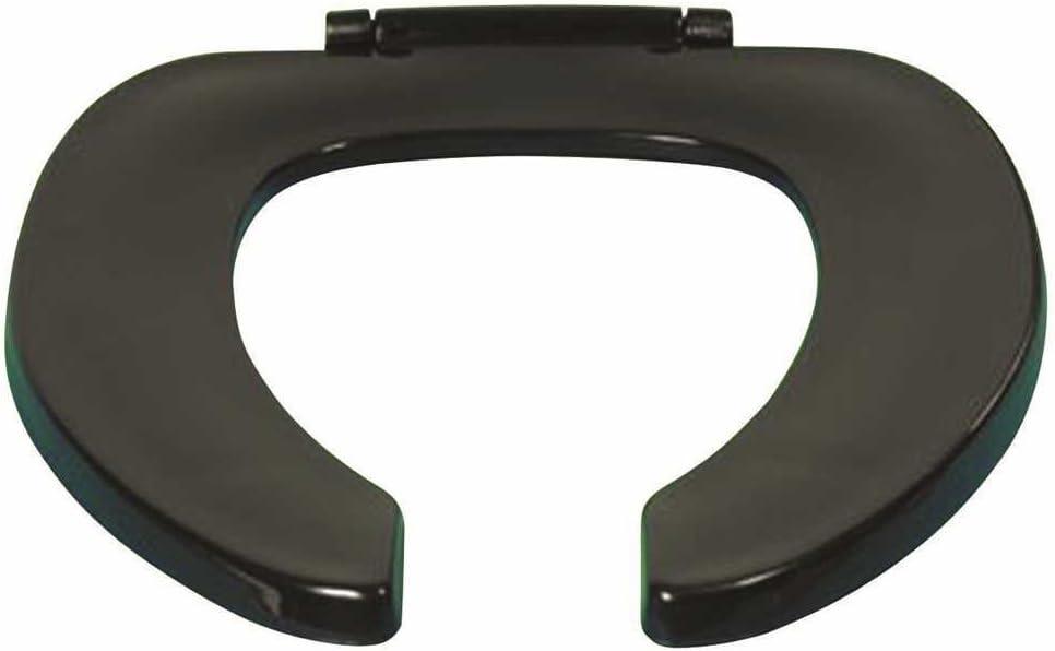 Centoco Toilet Seat Elongated, Open Front, Heavy Duty Commercial, Black | Plastic, No Cover, Made in the USA, 500STSCC-407