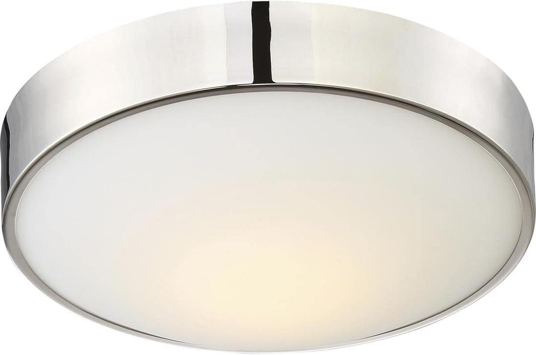 Nuvo 62/774 One Light Flush Mount, 13 inch, Polished Nickel