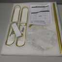 Headband Holder Organizer Two-Tier with Marble Base: Jewelry Display for Women, Hair Accessories Storage Stand Scrunchie Necklace rack for Girls, for Bathroom, Vanity, Dresser, Gold