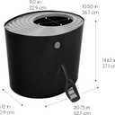 IRIS USA Cat Litter Box Large Top Entry with Lid Enclosed Covered Hooded Design Litter Catching Scatter Shield Pan Dog Proof Pet Proof Scoop Included Odor Control for Indoor Cats Kittens, Black/Gray