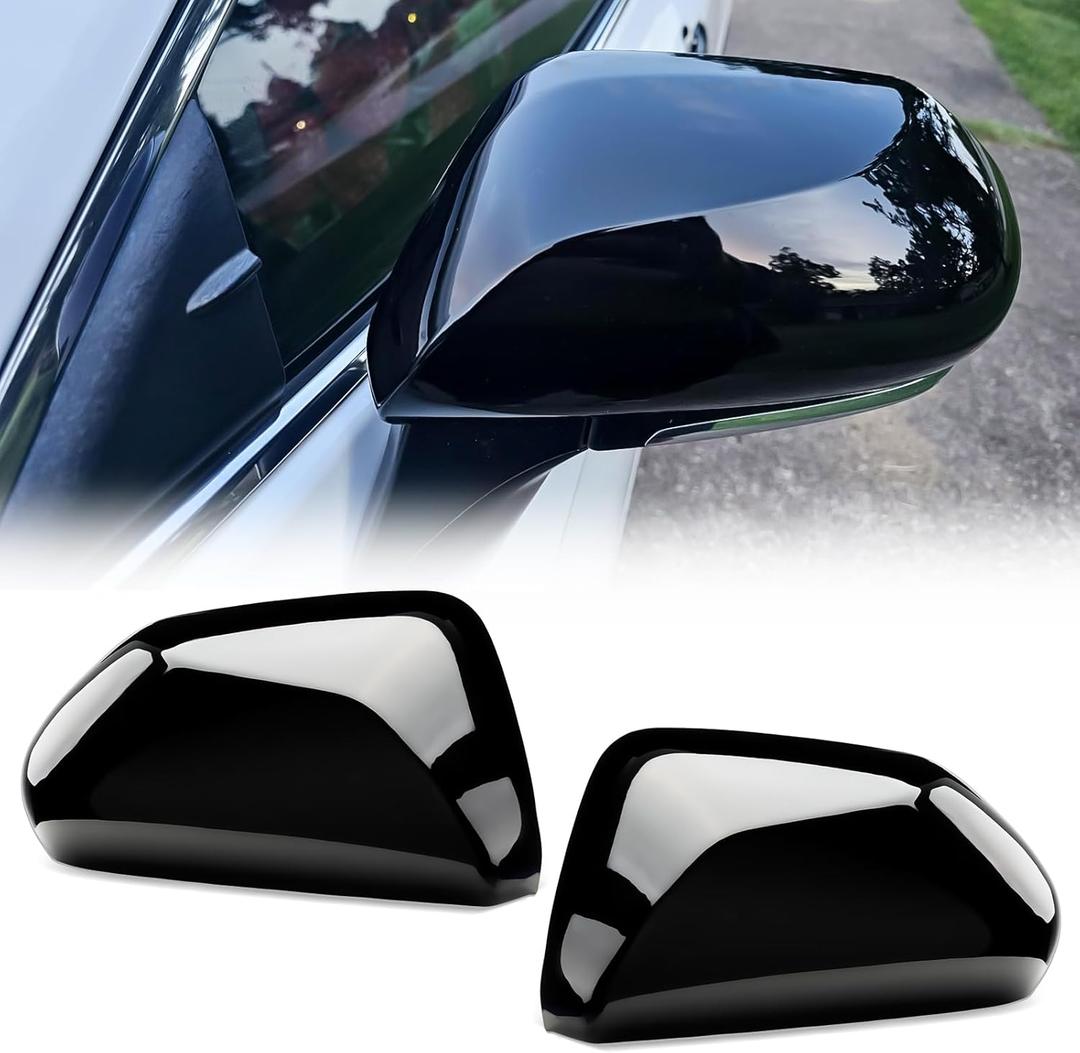 ACLONG Glossy Black Mirror Covers Fit for Toyota Camry 2018-2025  Driver & Passenger Side Rearview Cap Replacement (1 Pair)