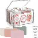 Tenceur Acrylic Greeting Card Organizer & Storage Box with 20 Colorful Removable Adjustable Dividers and 80 Labels for Holiday Birthday Cards Photos, Crafts, Scrapbooking, Paper, Envelopes