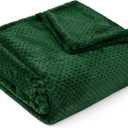 PAVILIA Emerald Green Throw Blanket for Couch, Twin Bed, Soft Fleece Throws for Sofa Chair, Fuzzy Waffle Textured Blanket, Cozy Warm Lightweight All Season Blanket Throw, 60x80 (60 x 80 Inches - Twin)