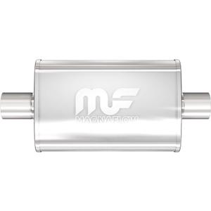 MagnaFlow Performance Exhaust Muffler 11216: 2.5" Inlet/Outlet, 4x9x14" Oval, Stainless Steel, Satin Finish