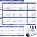 24" x 36" 2026 Wall Calendar Dry Erase - Large Starry Sky Calendar Wet & Dry Erasable Laminated 12 Month Annual Yearly Planner, Reversible, Horizontal/Vertical (2026 Wall Calendar)