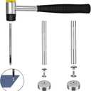 TLKKUE 360 Sets Leather Rivets 4 Colors Double Cap Rivets Tubular 3 Sizes with Rubber Hammer Fixing Tool Kit 4 Pieces for DIY Leather Craft Clothes Shoes Decoration and Repair