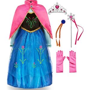 Funna Princess Costume for Toddler Girls Fancy Dress Party with Accessories (2T, Blue)