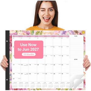 Gannyfer Desk Calendar 2026-2027 - 18 Month Large Desk Calendar 2026, Use Now to Jun 2027, 22" x 17" Desktop Pad Calendar, Office Supplies Perfect for Planning and Organizing In Your Home, School or Office