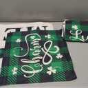 AVOIN colorlife ST Patricks Day Buffalo Plaid Love Home Clover Throw Pillow Covers, 18 x 18 Inch Lucky Charm Shamrocks Decoration for Sofa Couch Set of 4 (17.7" x 17.7" (Pack of 4))