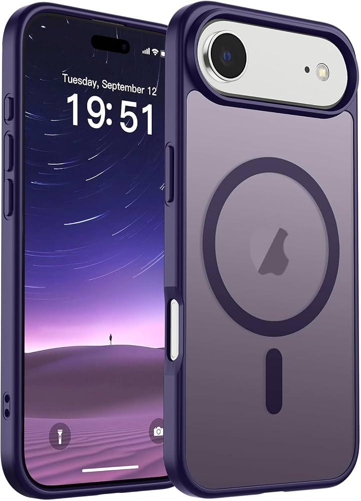 beuxece Magnetic for iPhone 17 Air Case [Compatible with Magsafe] [Military Grade Drop Protection] [Anti-Fingerprint] Translucent Matte Shockproof Women Phone Case Cover, Deep Purple