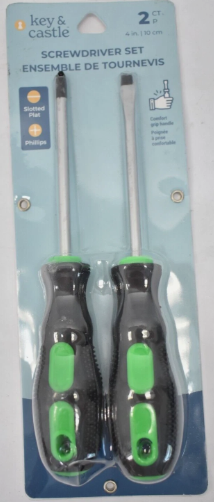 Key & Castle Screwdriver Set Slotted/Phillips 2 Piece Kit Comfort Handle Tools