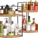 2 Pack Bathroom Counter Organizer, 2 Tier Corner Bathroom Counter Organizer Wooden Vanity Organizers for Bathroom Organizers and Kitchen Storage Dresser Decoration (Yellow)