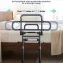 Bed Rails for Elderly Adults Safety, 180 Foldable Bed Rail with Adjustable Height & Width, 350lb Load, Extra-High Design, Wide Base, LED Light & Storage Pockets Fits King/Queen/Full/Twin Beds