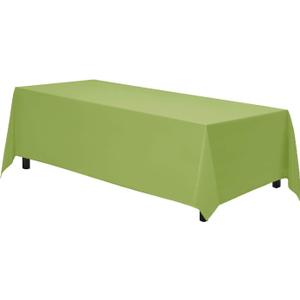 Gee Di Moda Rectangle Tablecloth - 90 x 132 Inch Apple Green Table Cloth for 6 Foot Tables with Floor-Length Drop - Heavy Duty Washable Fabric for Holiday Party, Dinner, Weddings & Baby Shower