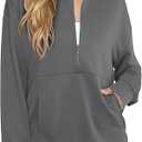 LYANER Women's Hoodies Side Slit Long Sleeve Thumb Hole Casual Loose Sweatshirts M