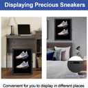 Shoe Display Case Memorabilia Display Case Shoe Wall Mount Wooden Sneaker Cabinet for Football Basketball Baseball Sports Shoes Display with Anti Fade UV Protection Acrylic Door Lockable