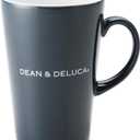 Dean and Deluca Latte Mug Medium Grey 370ml Mug Microwave Safe Dishwasher Safe Flatware Coffee 13.5 x 9.7 x 7.5cm (12.5 Ounces, Gray)
