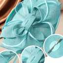 Feather Tea Party Hat - 1920s 50s Elegant Derby Fascinators with Hair Clip, 2025 Kentucky Fascinator Hat for Women (Light Blue)