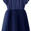 Toddler Baby Girl Tutu Tulle Dress Sleeveless Fluffy Cute Party Sundress (Blue)