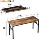 Need Folding Desk, 54 inch Large Computer Desk for Home Office, No Install Needed Study Student Writing Table Desk Workstation, Rustic Brown