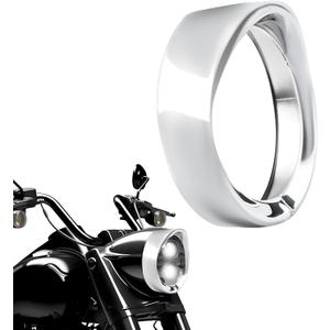 7 inch Headlight Visor Bezel for Harley, Chrome 7" Headlamp Visor Trim Bezel Decorate Cover Ring for Harley Trike Electra Glide Heritage Softail Touring Road KingAccessories