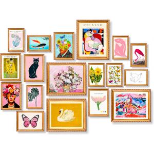 dazongweihan 18 PCS Colorful Eclectic Wall Art Decor, Maximalist Wall Prints for Bedroom, Funky Posters for Room Aesthetic, Colorful Boho Gallery Wall Prints for Bedroom Dorm