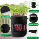 4-Pack 11 Gallon 360Visible Potato Grow Bags, Potato Pot Planter with Flap Window Shade Cloth, Potato Growing Containers, 380g Thickened Felt Garden Planting Bag for Growing Potatoes Vegetables