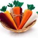 Skylety 8 Pieces Easter Carrots Toy Artificial Fabric Carrot for Bunny Decor Seasonal Vegetables Toy Non Woven Farm Fresh for Home Kitchen Tiered Tray Party DIY Decorations Supply (Colorful)