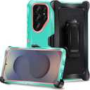 Galaxy S25 Ultra Belt-Clip Holster Case, Heavy Duty Case, Shockproof/Drop/Dust Proof 3-Layer Protective Durable Cover for Samsung Galaxy S25 Ultra 2025 Release