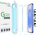 amFilm Autoalignment OneTouch for Samsung Galaxy S25 6.2'' Screen Protector + Camera Lens Protector, Tempered Glass, 30 seconds Installation, Bubble Free, Case Friendly, AntiScratch [2+2 Pack]