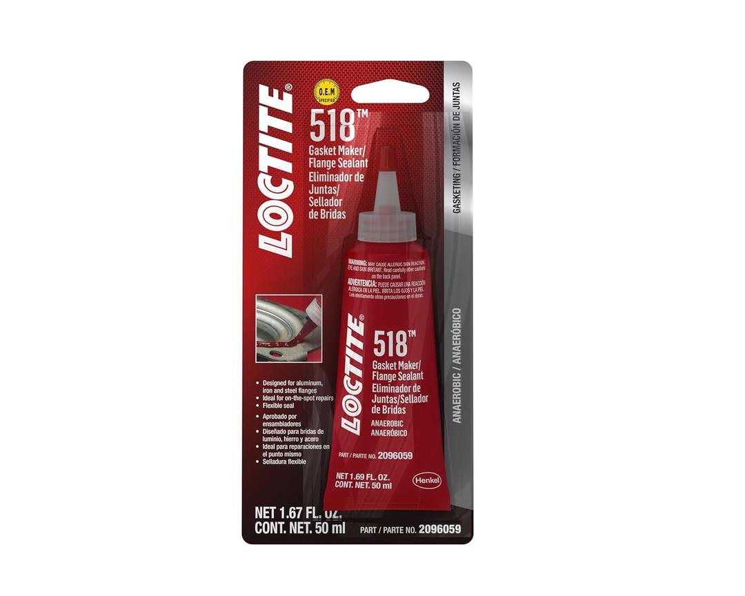 LOCTITE 518 Automotive Anaerobic Gasket Maker & Flange Sealant - Sensor-Safe, Low Oder, Non-Corrosive - 50 ml, 1 Pack