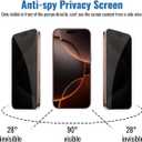 2 Pack Privacy Screen Protector + 2 Pack HD Tempered Glass Screen Protector for iPhone 16 Pro Max [6.9 inch], Dynamic Island Compatible, 9H Tempered Glass Film, Anti-Scratch, Case Friendly, Bubble Free