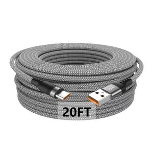 20FT USB C Cable, USB A to USB C 3A Fast Charger Cord, Extra Long Type C Charging Cable Compatible for iPhone 15/15 Plus/15 Pro/15 Pro Max, Samsung Galaxy S20 S10 Note 20 10, LG G8 G7, iPad