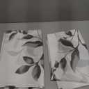 HOMEIDEAS Non-See-Through Light Grey and White Privacy Sheer Curtains 52 X 63 Inch Length 2 Panels, Leaf Floral Printed Light Filtering Semi Sheer Window Curtains Drapes for Bedroom Living Room